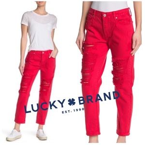 Lucky Brand Jeans Red Sienna Slim Boyfriend